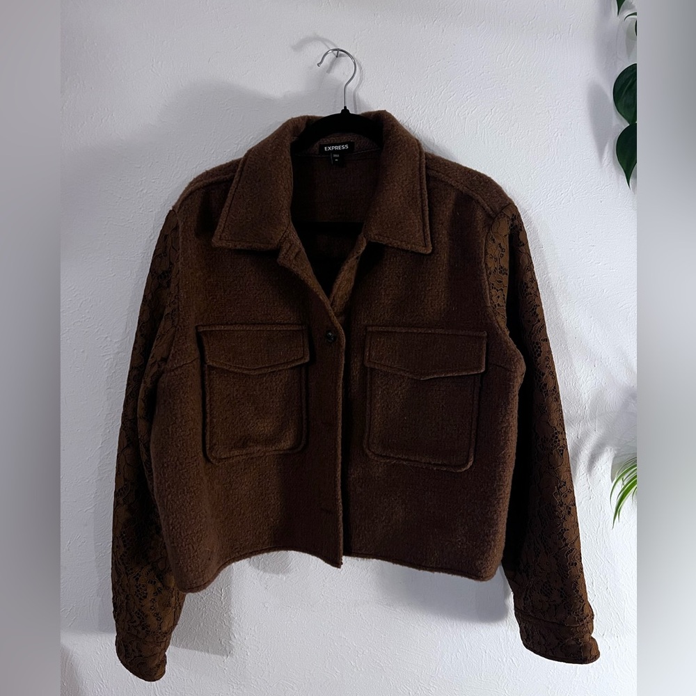 Express Women's Dark Brown Teddy Jacket